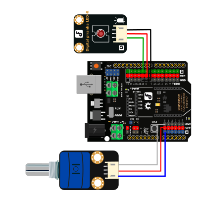 DFRobot Arduino Rotation Potentiometer Sensor Diagram
