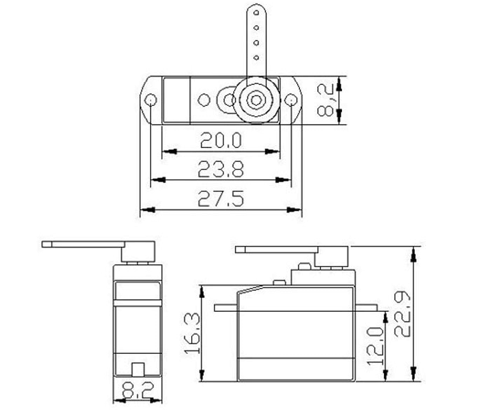 2.5g 360 degree Micro Servo (0.45kg) Schematic