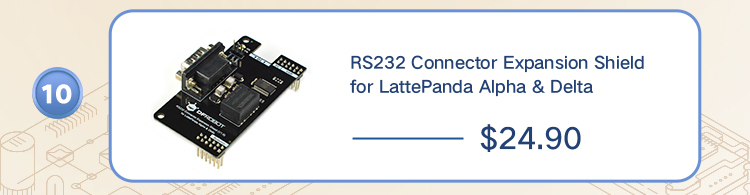 RS232 Connector Expansion Shield for LattePanda Alpha&Delta