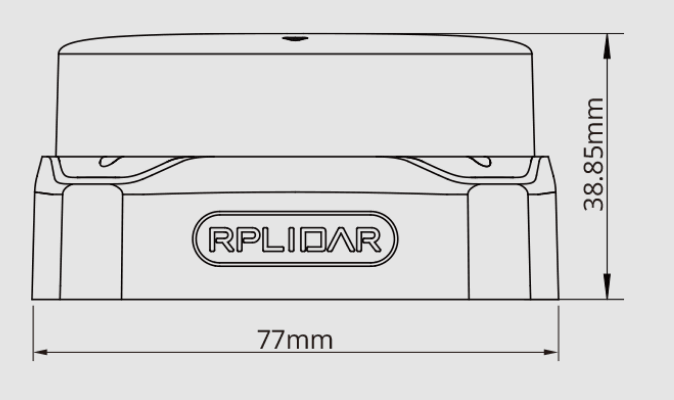 RPLiDAR S2 360° Laser Range Scanner's Dimension