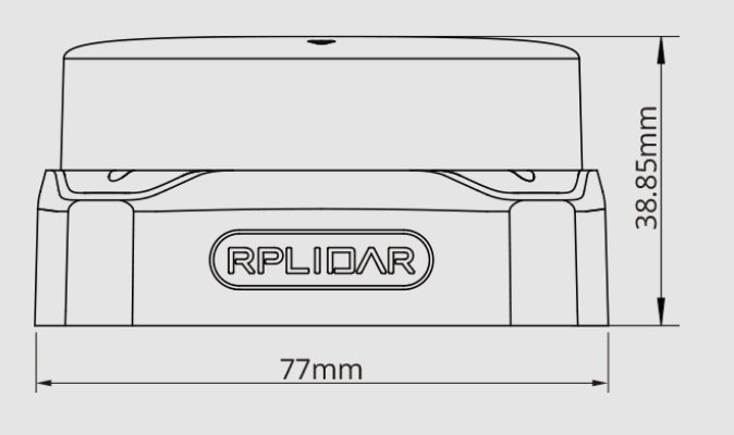 RPLiDAR S2E 360° Laser Range Scanner's Dimension