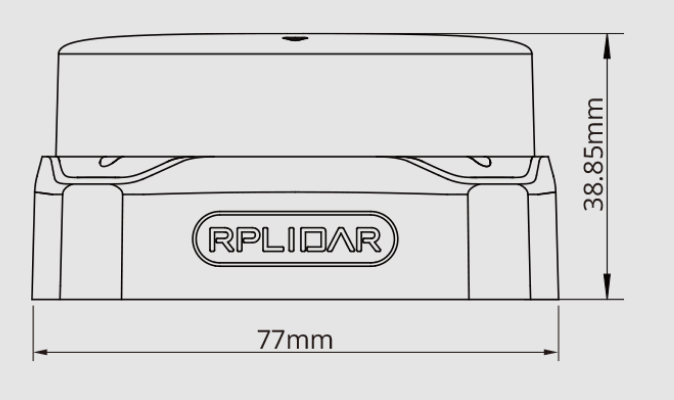 RPLiDAR S2E 360 Laser Range Scanner's Dimension