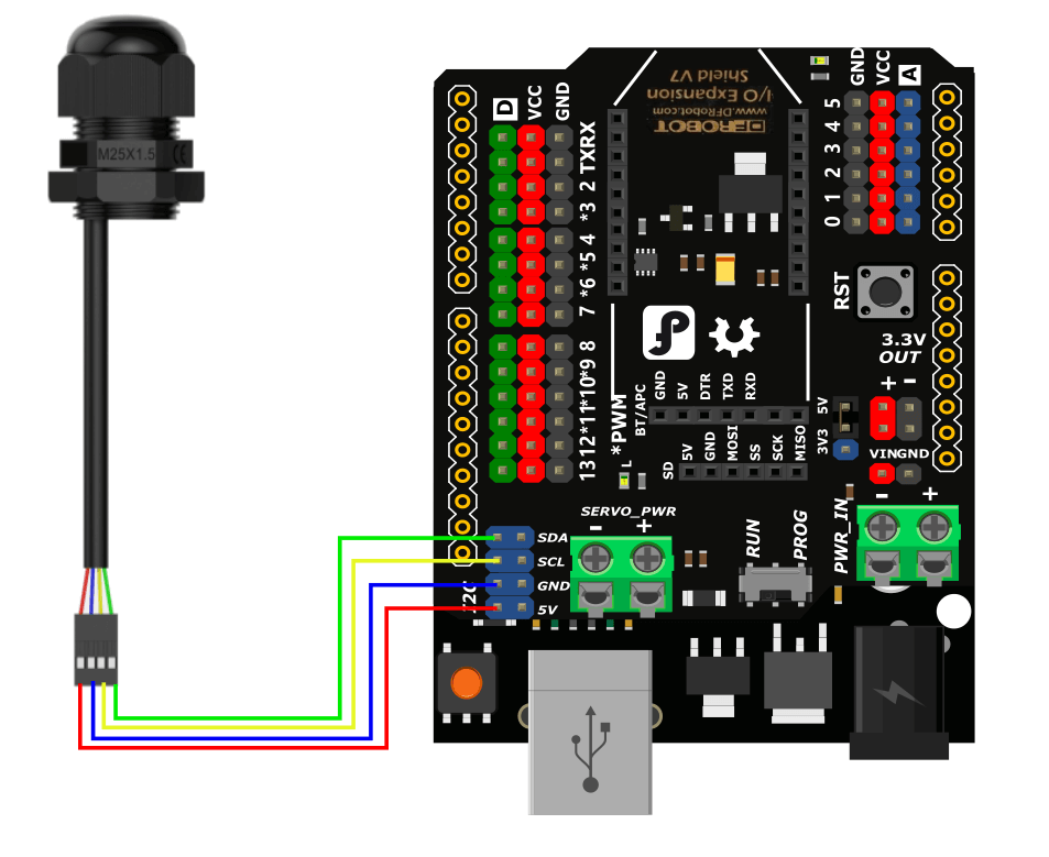 Wiring Diagram, Light Sensor, Arduino, Arduino Uno, DFRduino UNO R3