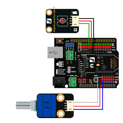 KDRobotKit Arduino Rotation Potentiometer Sensor Diagram