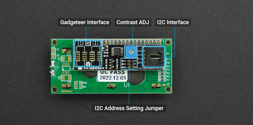 Interface diagram of 16x2 lcd module