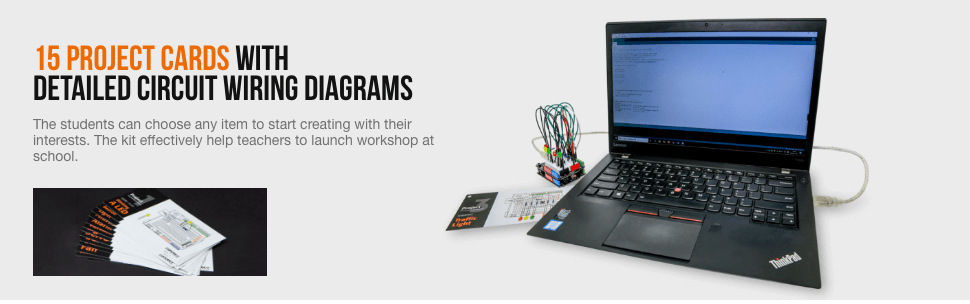 Arduino 용 초급 키트 (최고의 스타터 키트)-자세한 회로 다이어그램이 포함 된 15 개의 프로젝트 카드