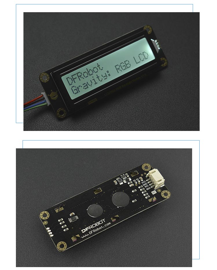 Gravity: I2C 16x2 Arduino LCD with RGB Backlight Display - DFRobot