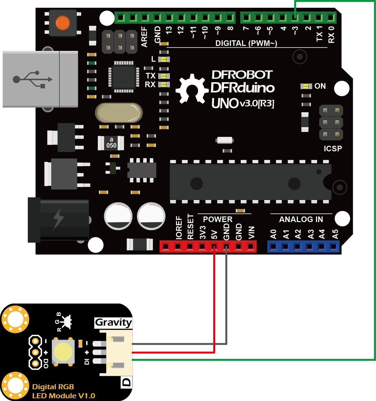 Gravity: Digital RGB LED Module - DFRobot