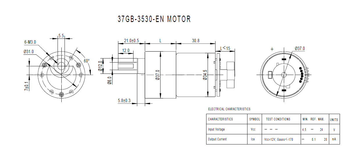 12V Metal DC Gearmotor w/Encoder (131:1, 83RPM, 45Kg.cm) - DFRobot