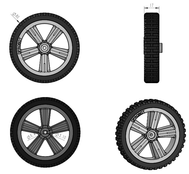 TT Motor Silicone Wheel. TT Gear Wheel. TT Motor. Wheel drawn.