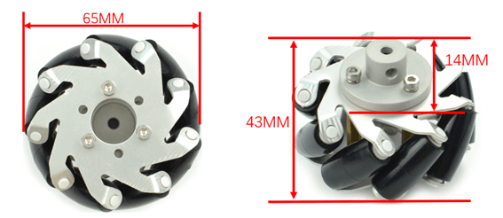 Metal Mecanum Wheel-Left (65mm)