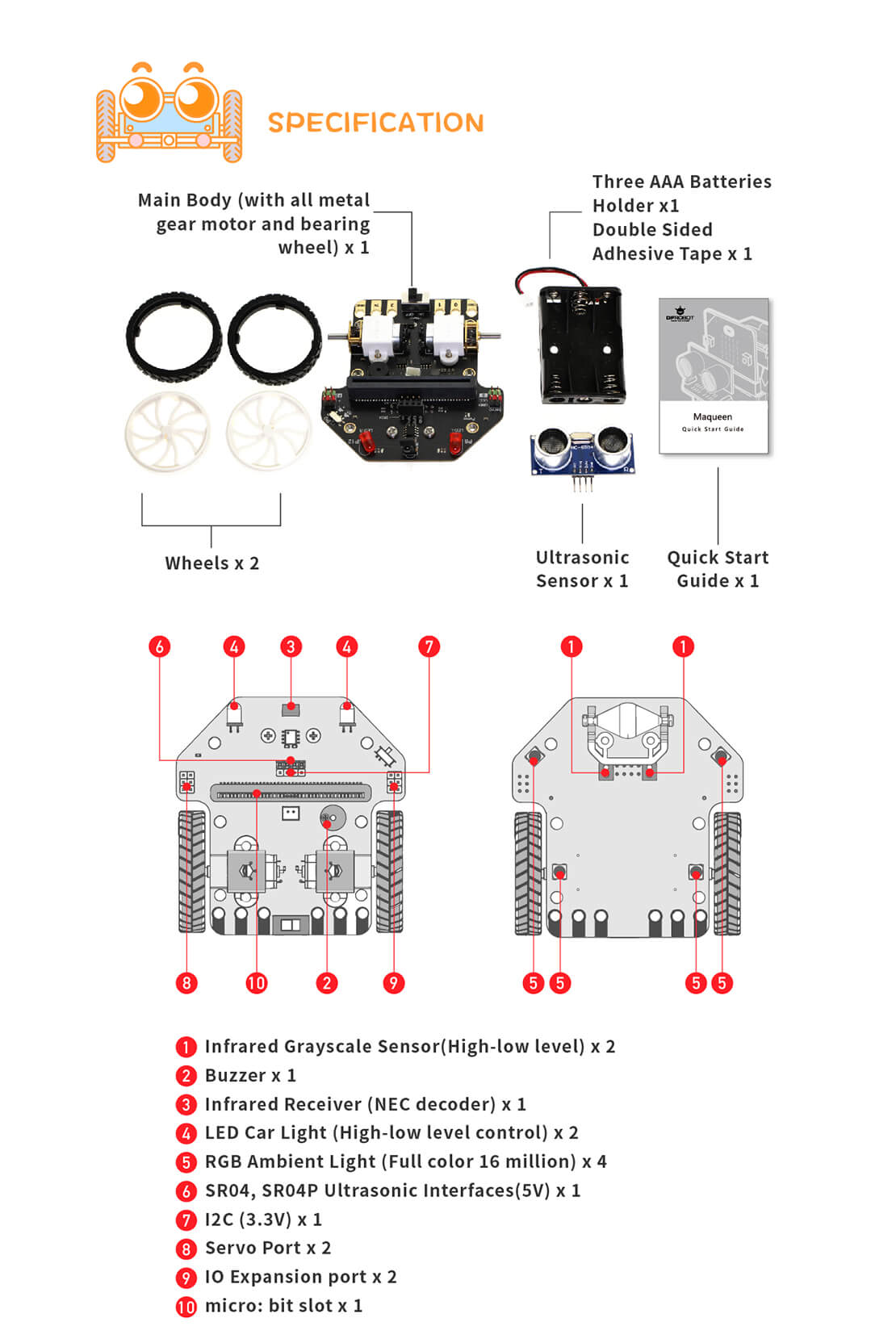 micro: Maqueen micro:bit Educational Programming Robot Platform