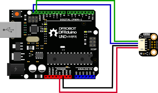 TCS34725 RGB Color Sensor For Arduino Connection Diagram -KDRobotKit