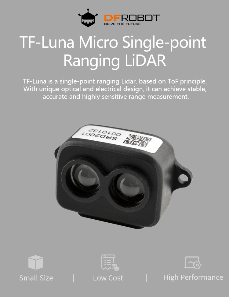 Lidar Range Finder Sensor Module TF-Luna Single-Point Micro Ranging Module UART 